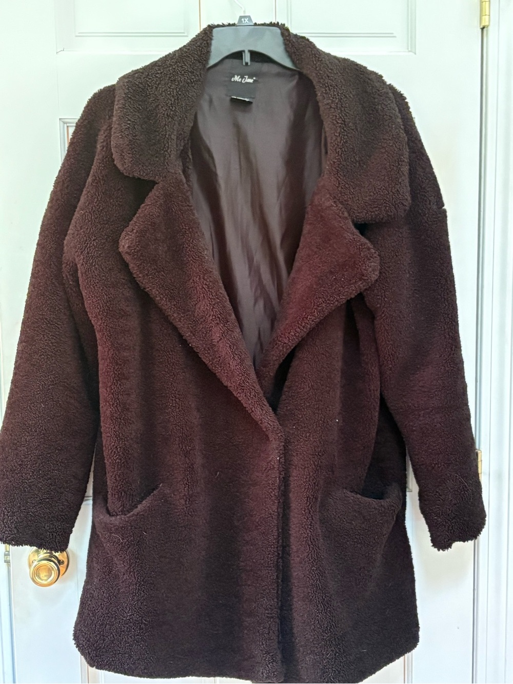 Me Jane Chocolate Brown Teddy Coat